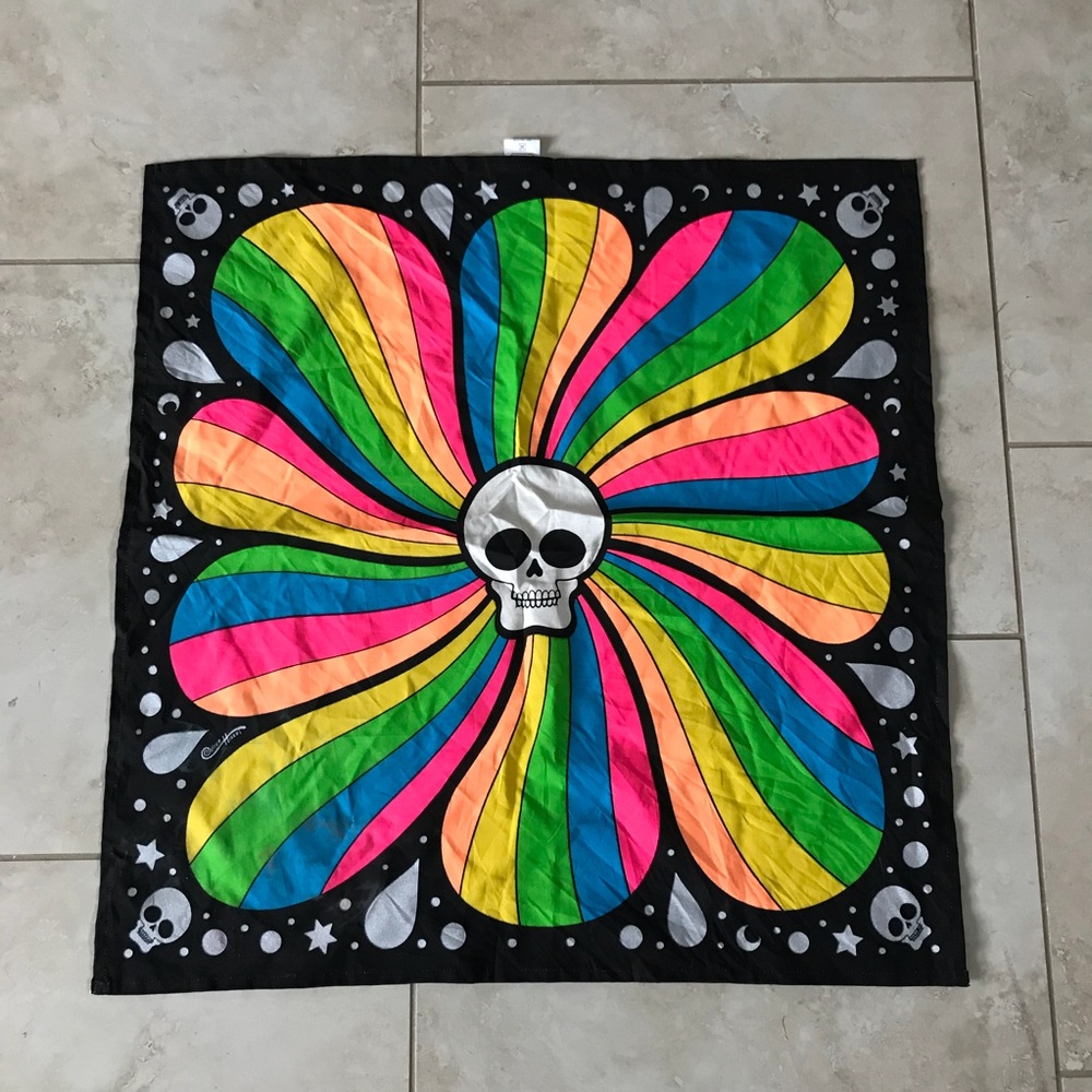 SOLD Lush Rainbow Skull Knot-Wrap